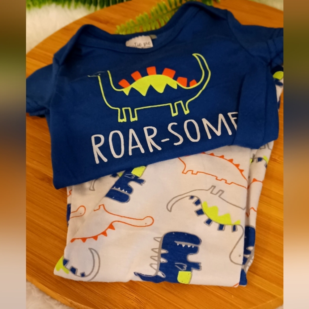 Cutie Pie Blue Dinosaur Baby Outfit 6-9 Months
